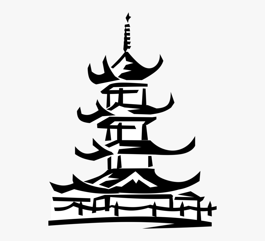 Pagoda Drawing Perspective, HD Png Download