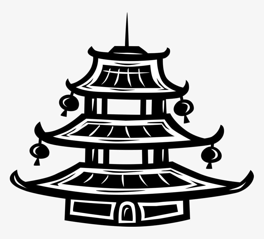 Vector Illustration Of Chinese Or Japanese Pagoda Buddhist, HD Png Download