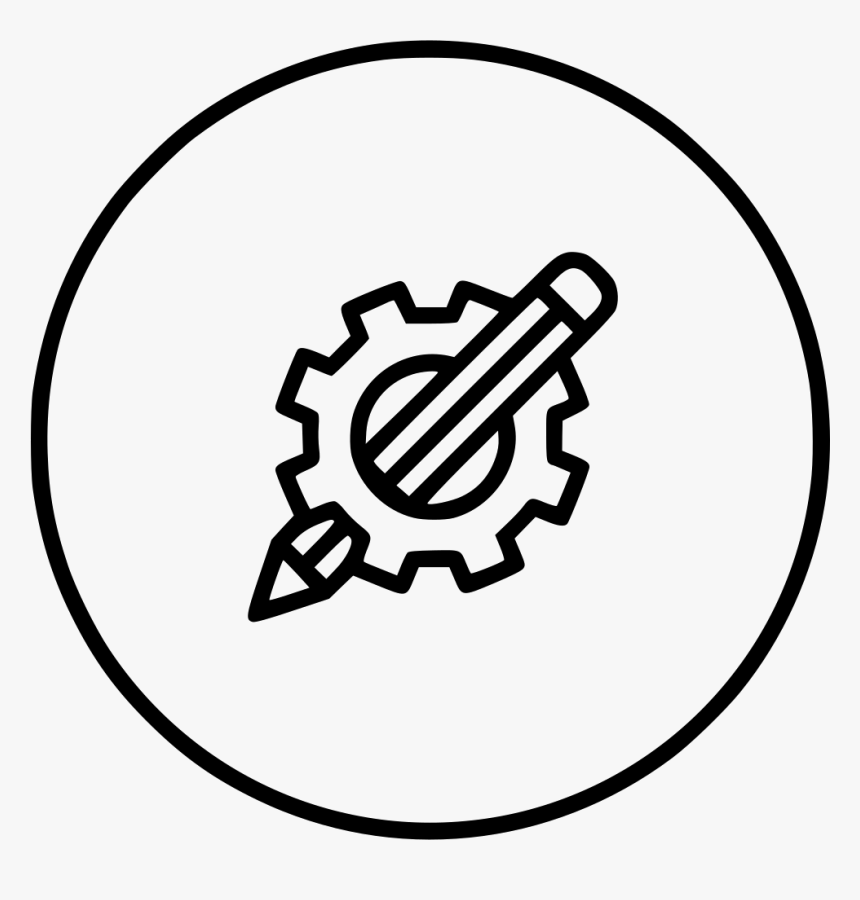 Drawing Pencil Geometry Setting Gear Design, HD Png Download