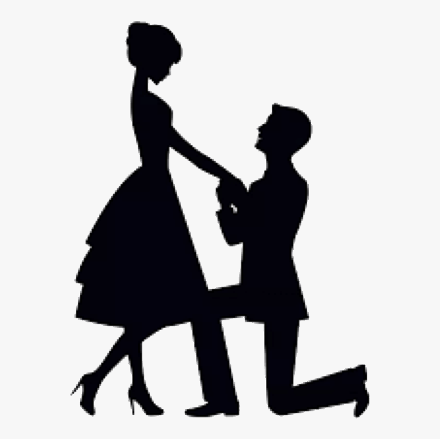 #couple #silhouette #black #love #romantic, HD Png Download