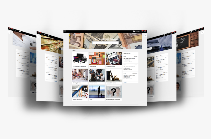 Several Web Pages Fanned Out Showing The Sap Ariba, HD Png Download