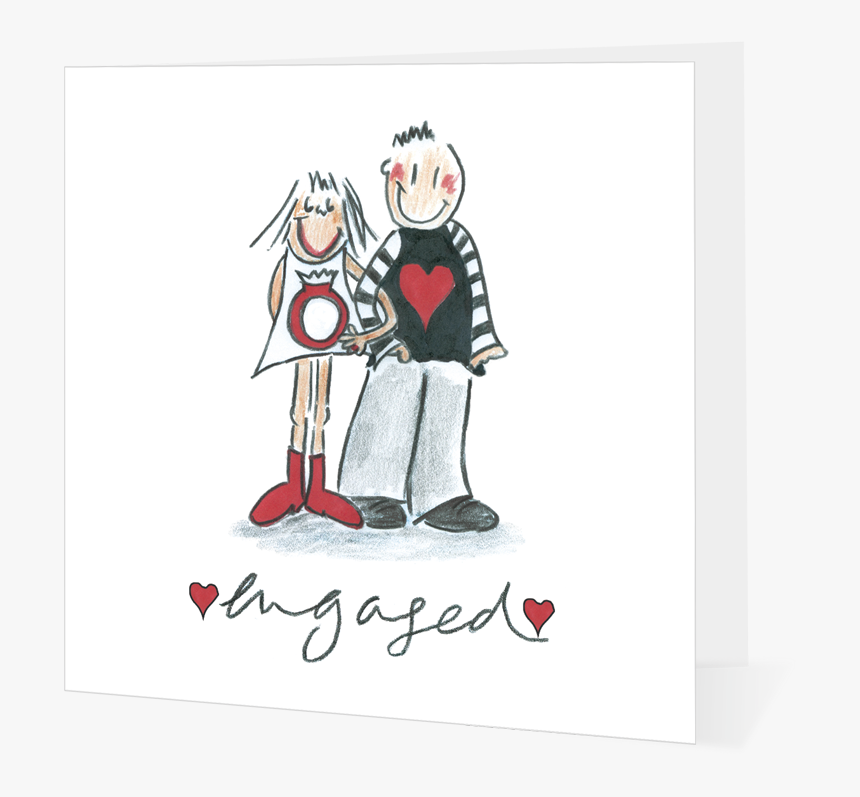 Engaged Couple Black White And Red, HD Png Download