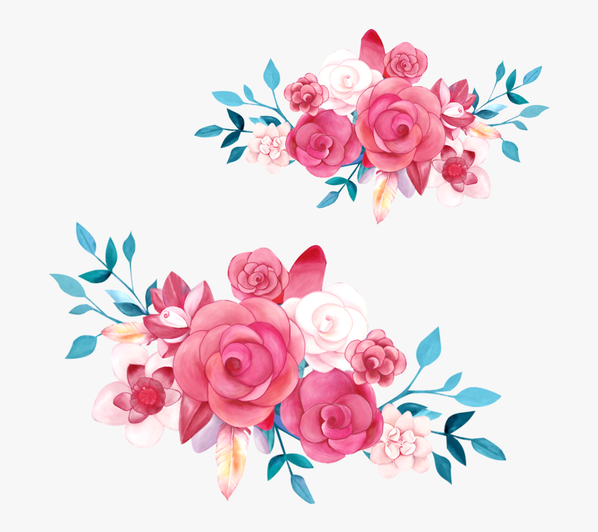 Clip Art Blue And Pink Flowers, HD Png Download