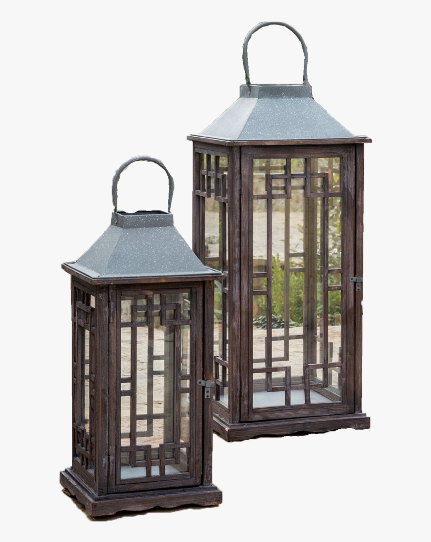 Brown Wood Geometric Lanterns, Small And Large, HD Png Download