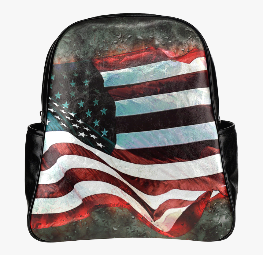 A Abstract Waving Usa Flag Multi-pockets Backpack, HD Png Download