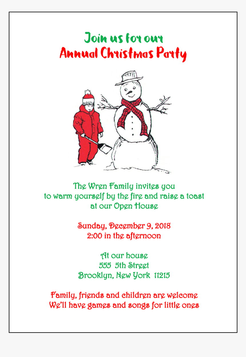 Christmas Holiday Party Invitation, HD Png Download