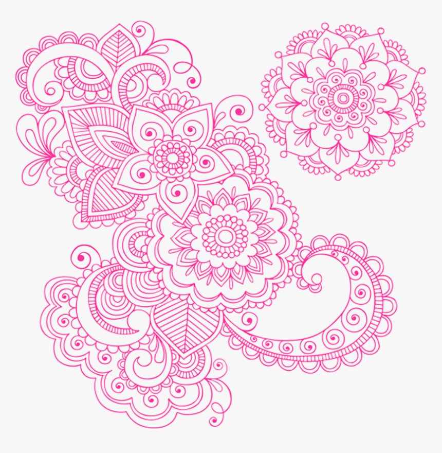 Paper-cut Tattoo Vintage Henna Mehndi Pattern Drawing, HD Png Download