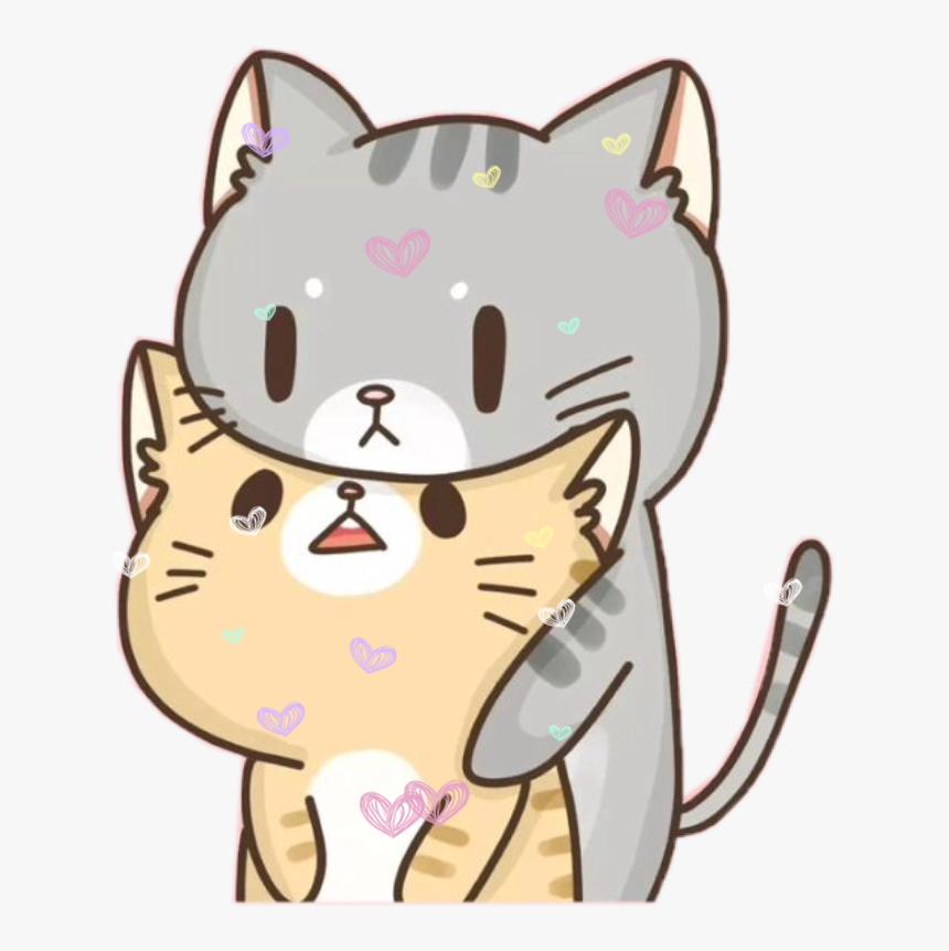 #cat #gato #friends💞 #amigos💞 #grey #gris #yellow, HD Png Download