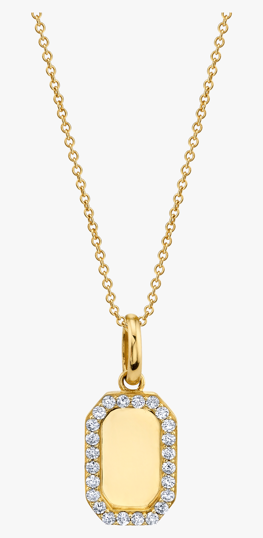 Diamond Rectangle Gold Pendant, HD Png Download