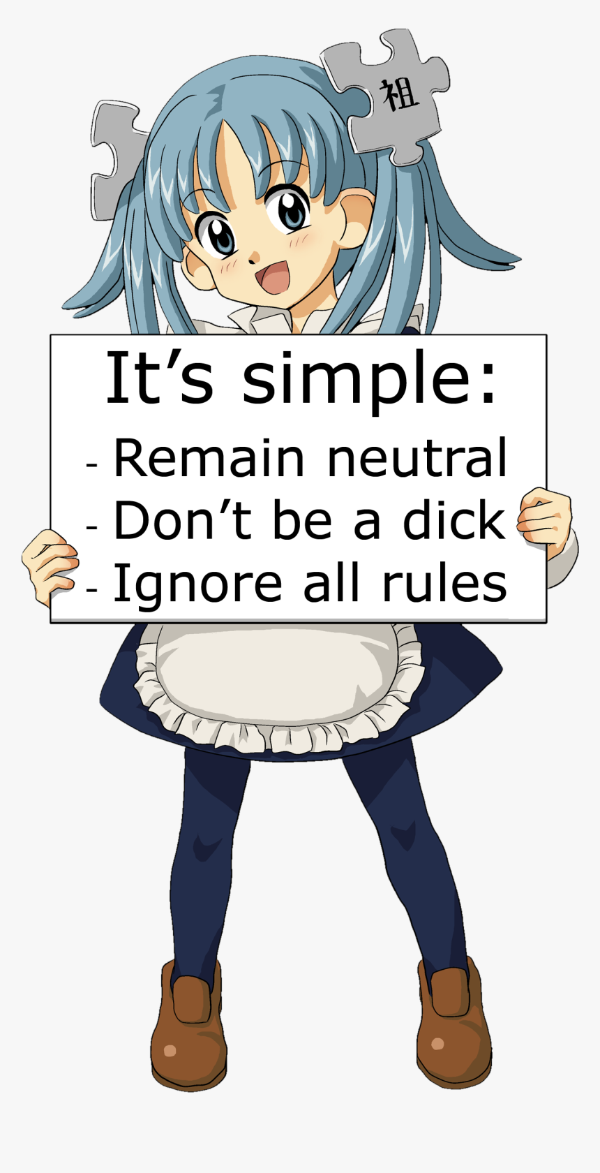 Wikipe-tan Trifecta Sign, HD Png Download