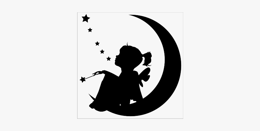 Moon Silhouette Tinker Bell Star Wall Decal, HD Png Download