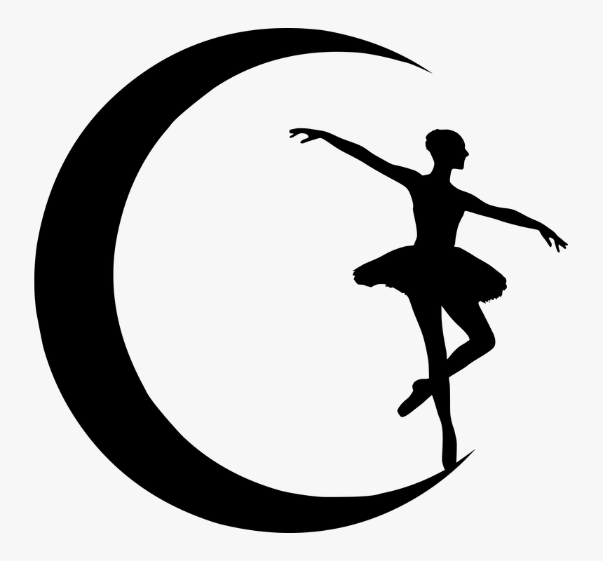 Ballerina, Moon, Silhouette, Tiara, Posing, Dark, HD Png Download