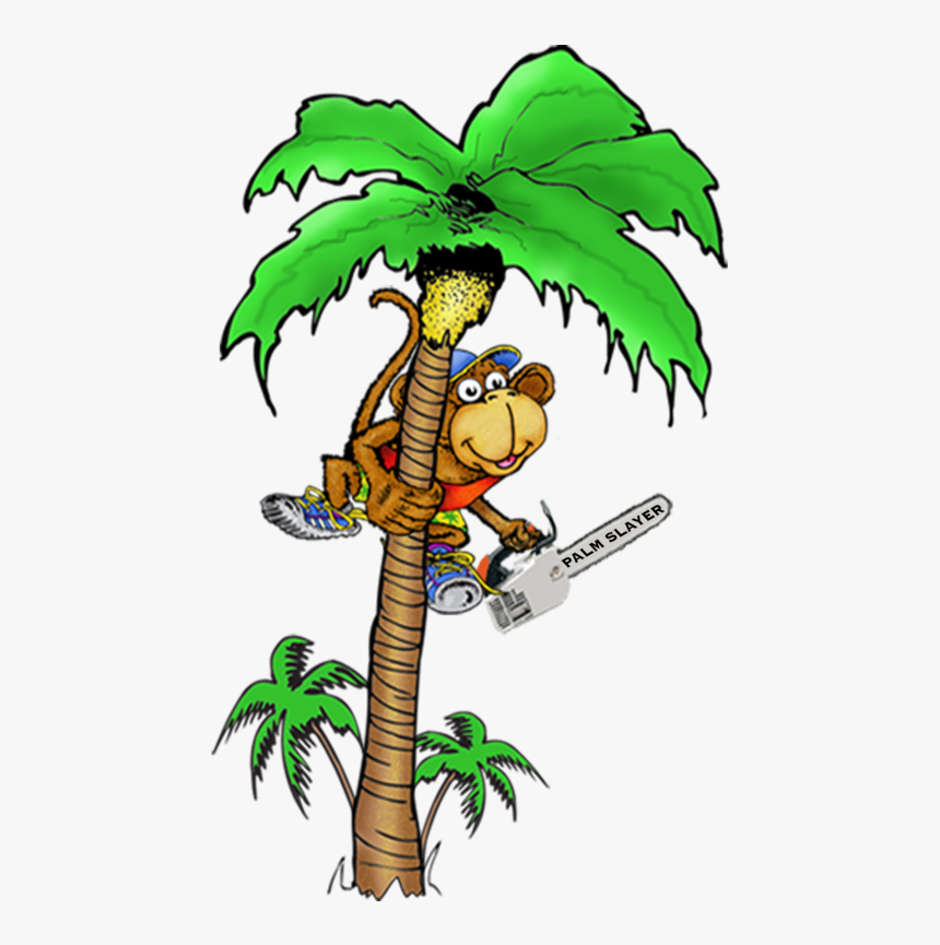 Coconut Tree With Monkey Cartoon Png, Transparent Png