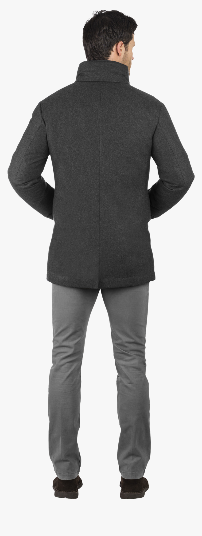 Charcoal Stretch Wool Carcoat Norwegian Wool, HD Png Download