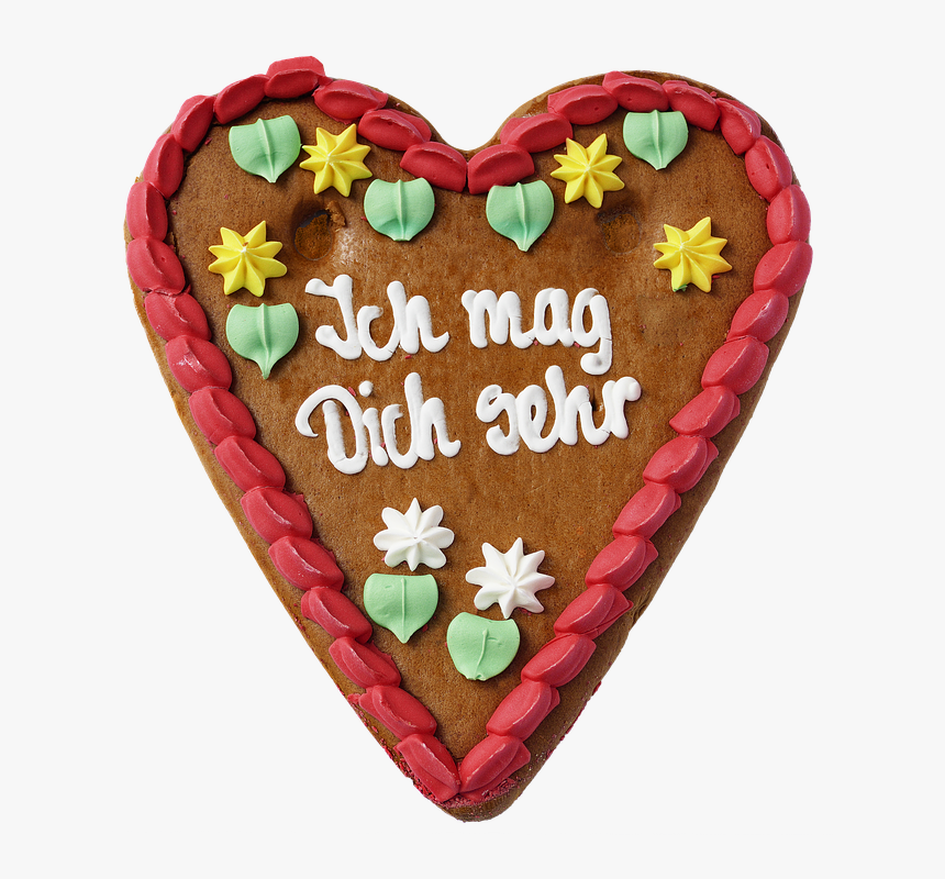 Gingerbread Heart, Heart, Gingerbread, Baked Goods, HD Png Download
