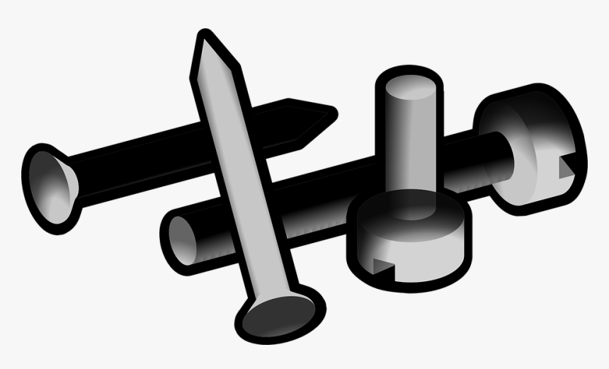 Screw, Bolt, Nail, Metallic, Steel, Construction, Tool, HD Png Download