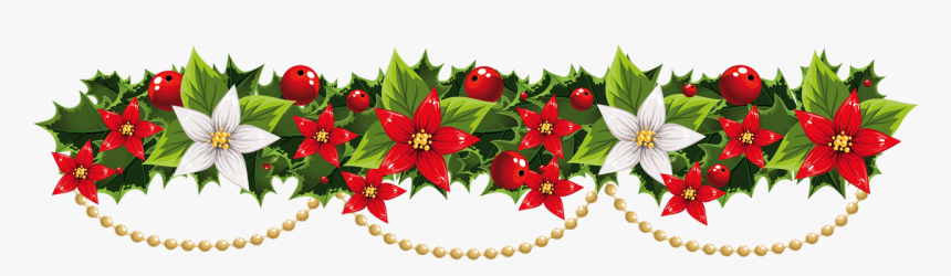 Transparent Christmas Mistletoe Garland With Pearls, HD Png Download