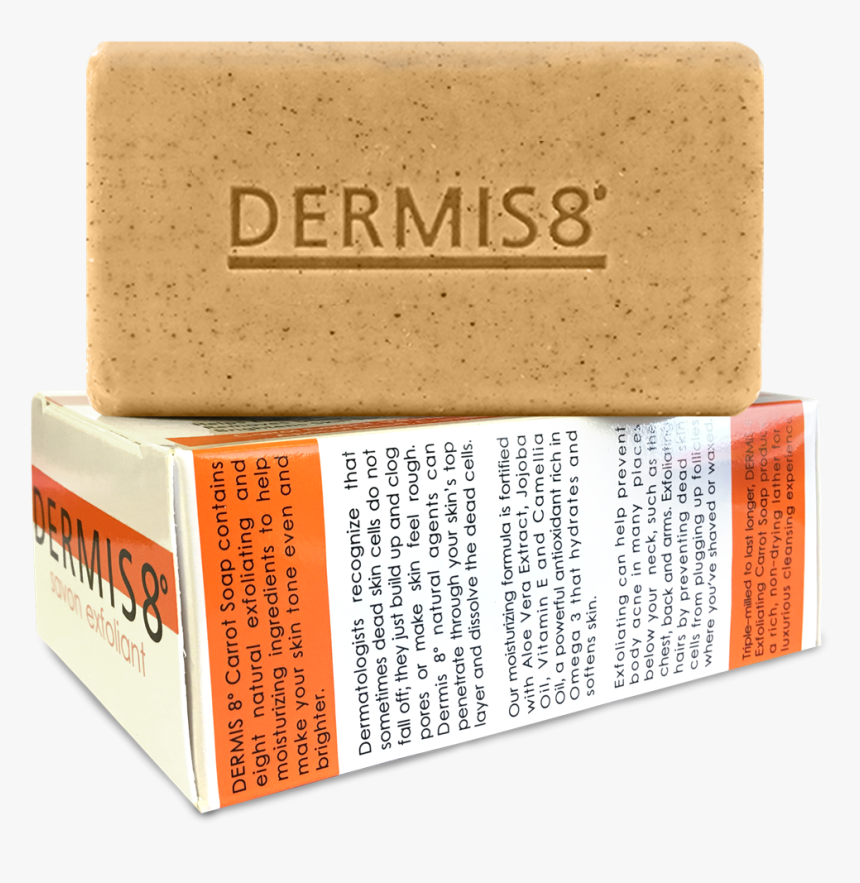 Dermis 8â° Exfoliating Carrot & Vitamin E Bar Soap, HD Png Download