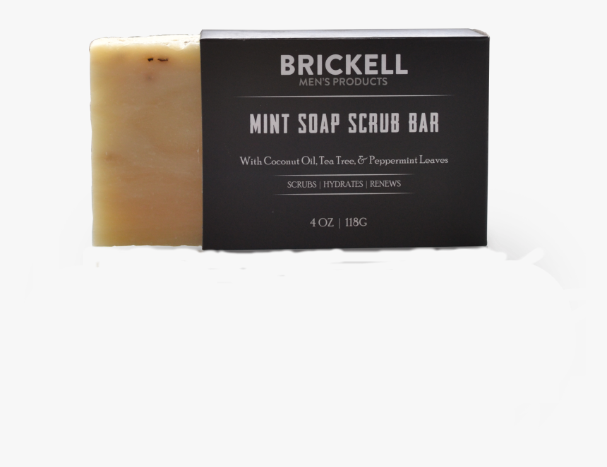 Brickell Soap Scrub Bar Mint, HD Png Download