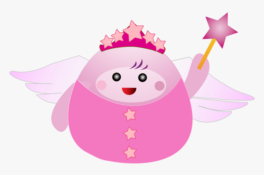 Pink Fairy With Wand Vector Clipart - Fairy, HD Png Download
