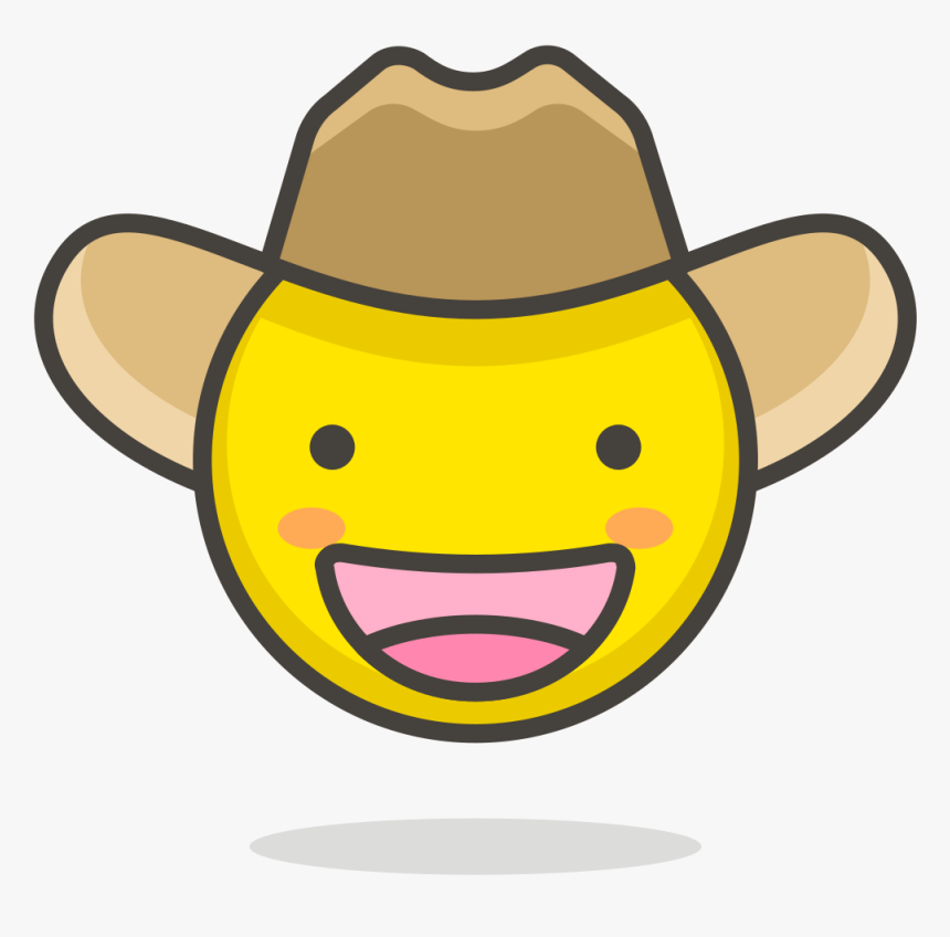 078 Cowboy Hat Face - Emoji Cowboy Hat Cute, HD Png Download