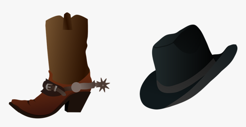 Silhouette Cowboy Boot Clipart, HD Png Download