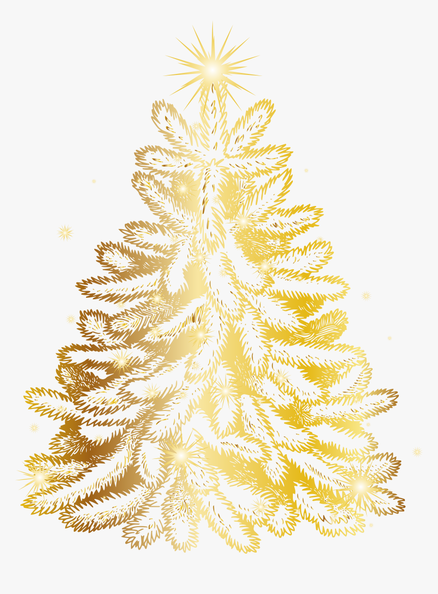 Christmas Tree Clipart Gold, HD Png Download
