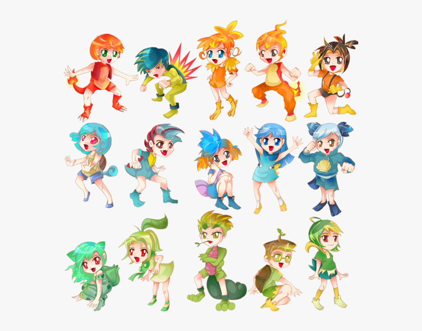 Transparent Chimchar Png - Starter Pokemon As Humans, Png Download