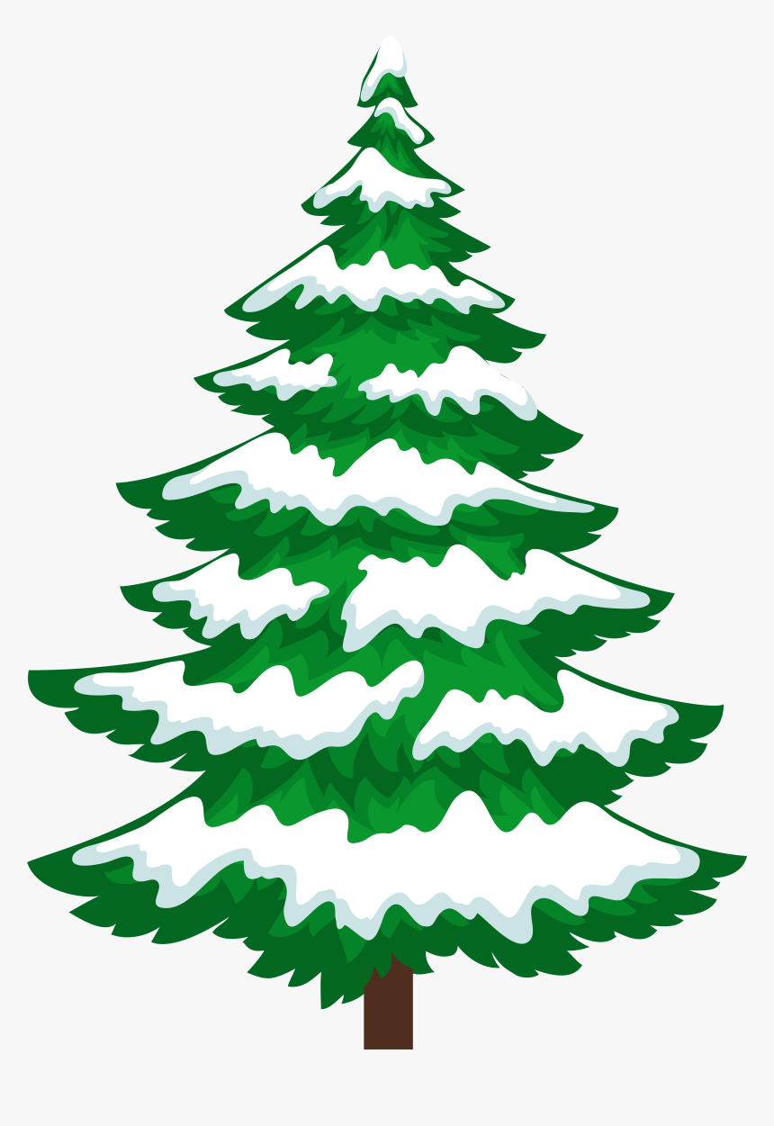 Christmas Tree Snow Clipart - Snowy Christmas Tree Clipart, HD Png Download