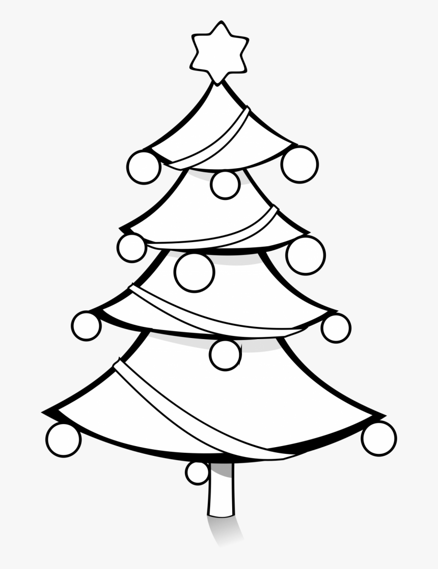 Christmas Tree Clipart Black And White Png, Transparent Png