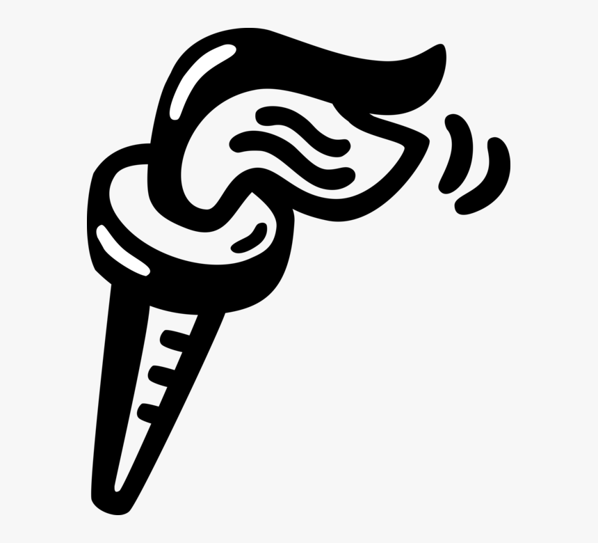 Vector Illustration Of Torch Flame Symbol Of Olympic - Athletics Torch Png, Transparent Png