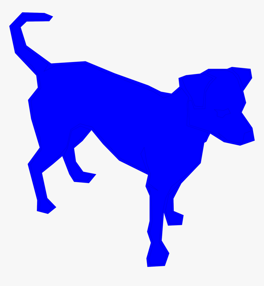 Dog, Silhouette, Top, Tail, Blue - Blue Dog Clipart, HD Png Download