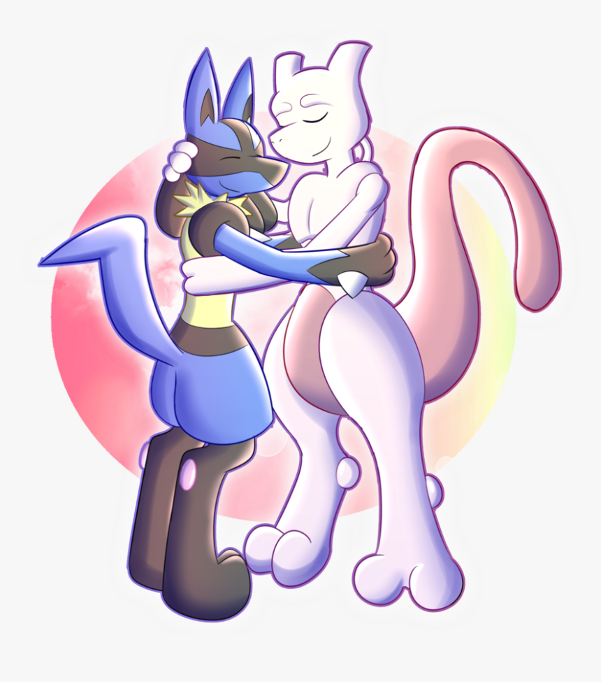 Cat Cartoon Mammal Fictional Character Purple Vertebrate - Pokemon Mewtwo And Lucario, HD Png Download