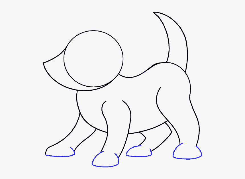 How To Draw Cartoon Dog - Line Art, HD Png Download