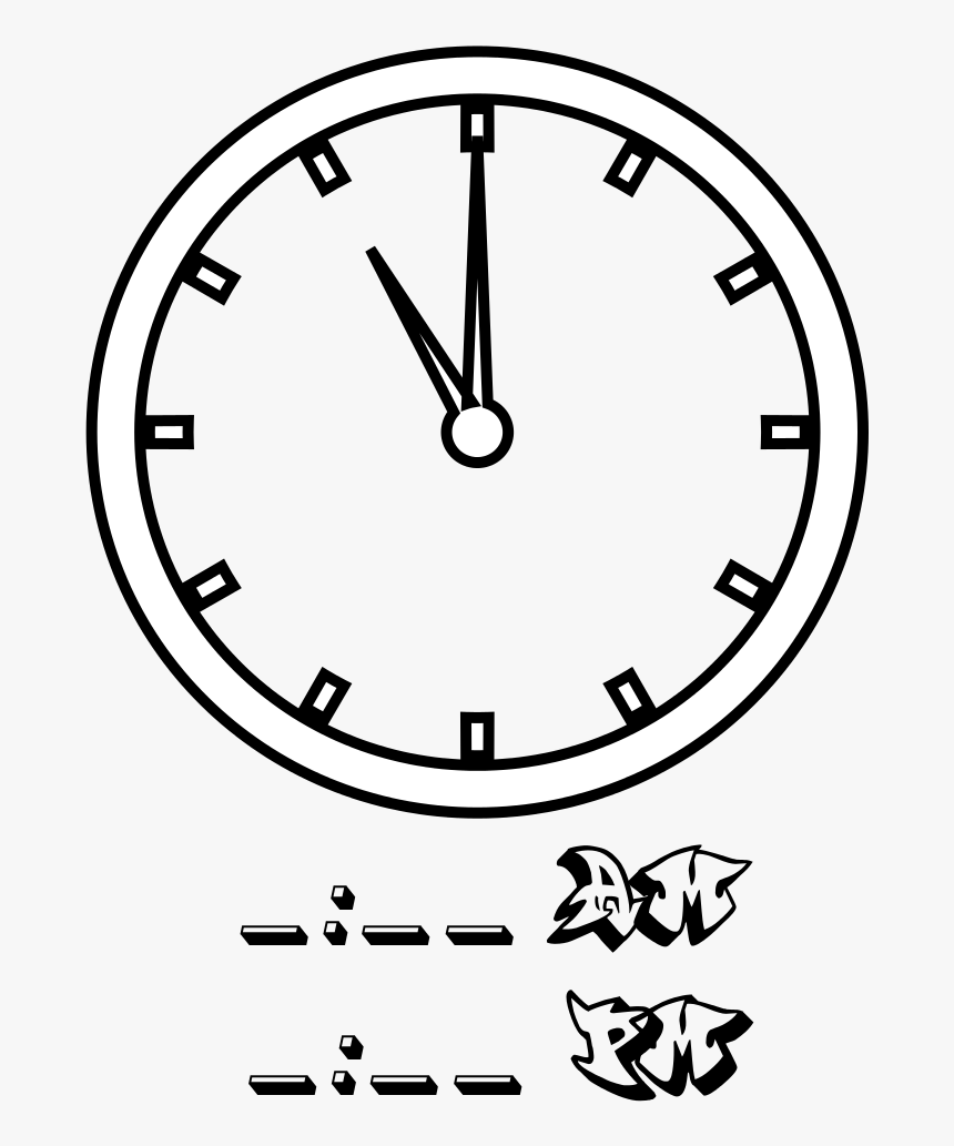Coloring Page Clock, HD Png Download