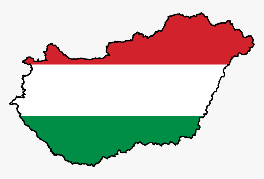Hungary Flag - Map Of Hungary With Flag, HD Png Download