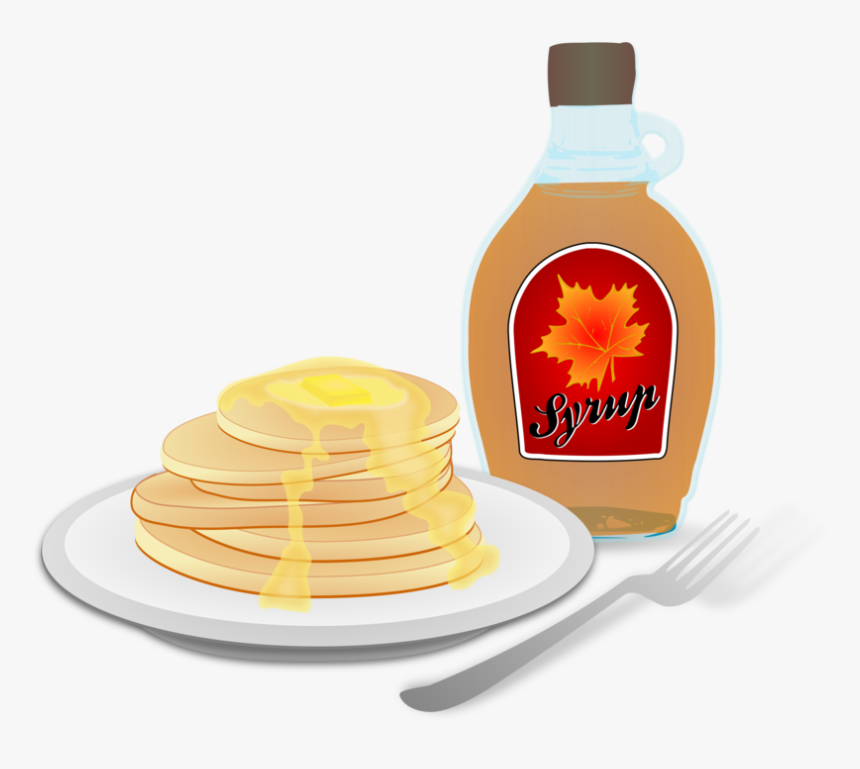 Food,breakfast,pancake - Pancakes And Maple Syrup Clipart, HD Png Download