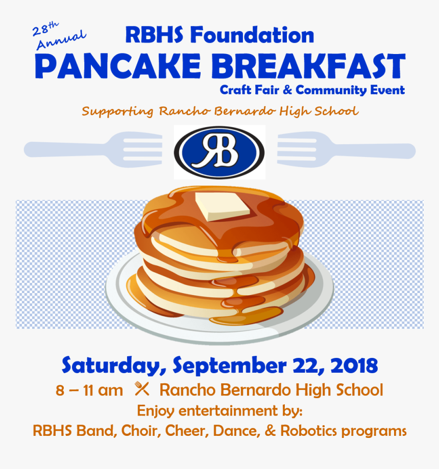 Pancake Breakfast Flyer Image - Rancho Bernardo High School, HD Png Download