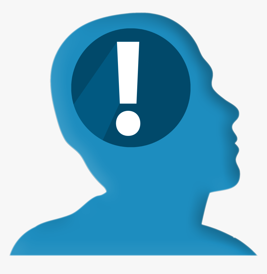 Head Profile With Exclamation Point - Icone Cabeça Png, Transparent Png