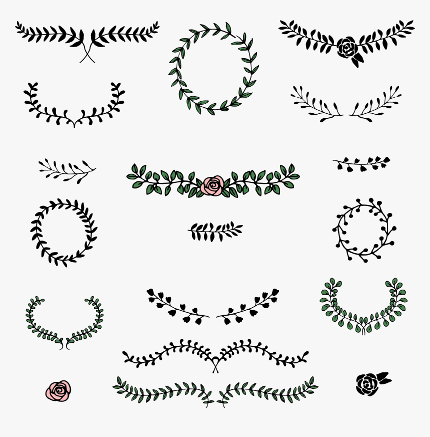 Over 250 Wedding Elements Vector - Laurel Vector Free, HD Png Download