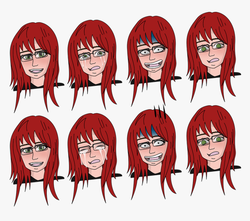 Anime, Head, Funny, Face, Fun, Portrait, Glasses, Happy - Аниме Голова, HD Png Download