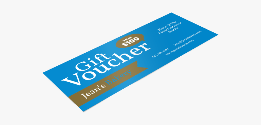 Jean S Bakery Gift Certificate Template Preview - Electric Blue, HD Png Download