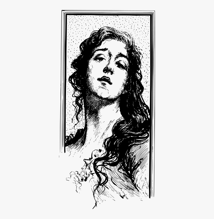 A Beautiful Woman& - Black And White Portrait Clipart, HD Png Download