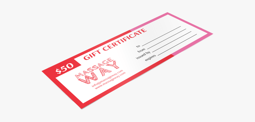 Massage Way Gift Certificate Template Preview - Label, HD Png Download