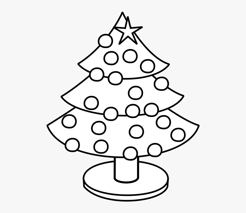 Color This Christmas Tree - Make Christmas Tree In Page, HD Png Download