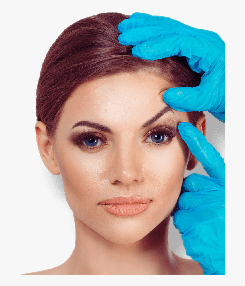 A Surgeon Working On A Woman S Face - Botox Brow Lift, HD Png Download