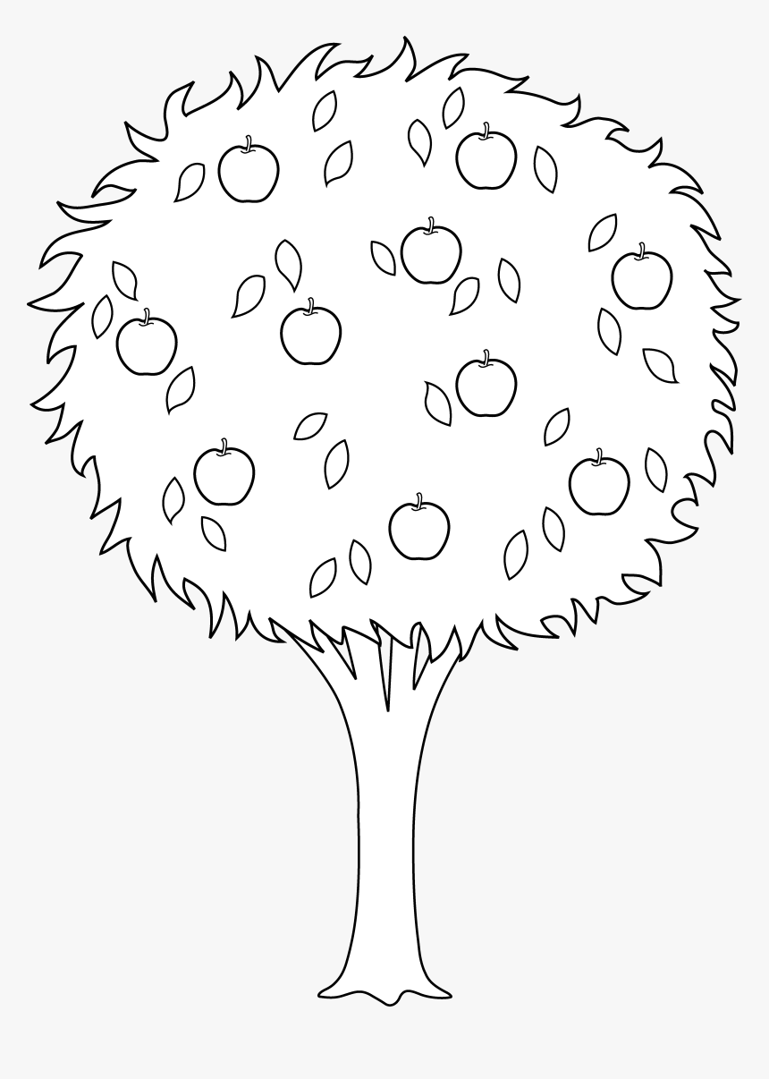 Transparent Colorful Tree Png - Orange Tree Clipart Black And White, Png Download
