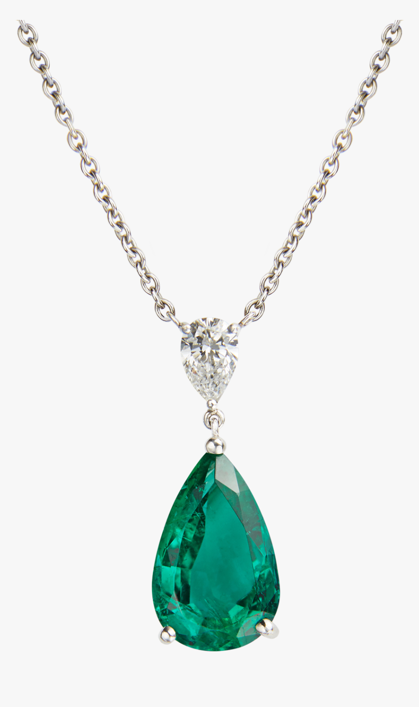 Necklace Png - Gold Emerald Heart Necklace, Transparent Png