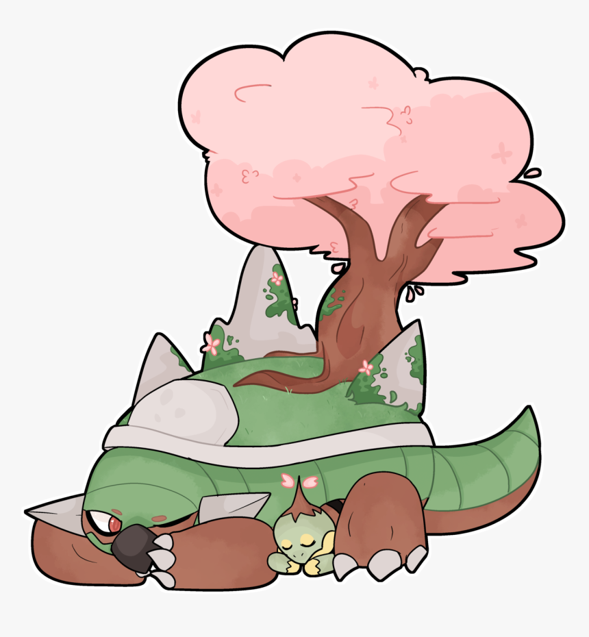 Torterra With Cherry Blossom Tree, HD Png Download