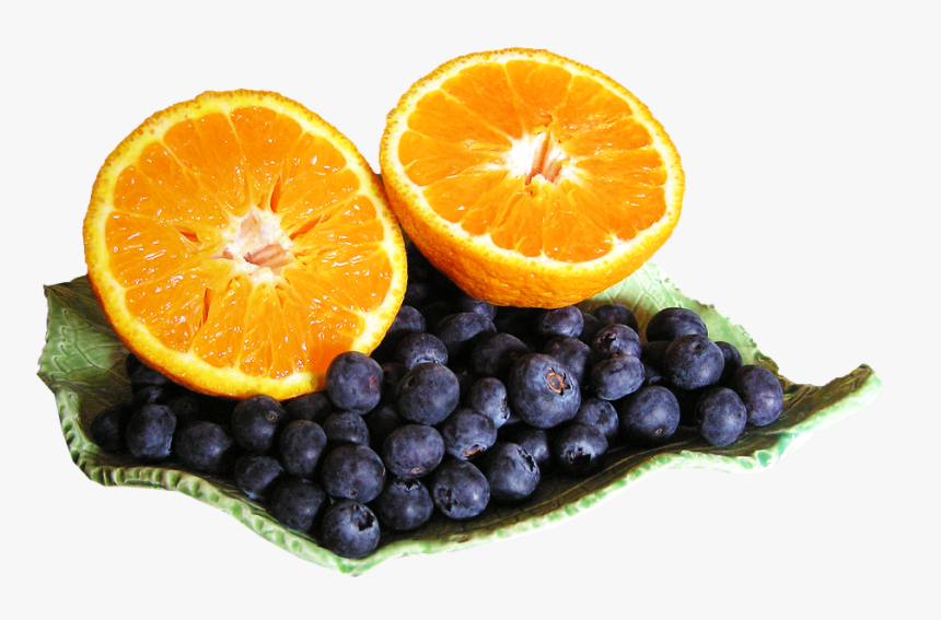 Mandarin, Blueberries, Cut, Out - Clementine, HD Png Download
